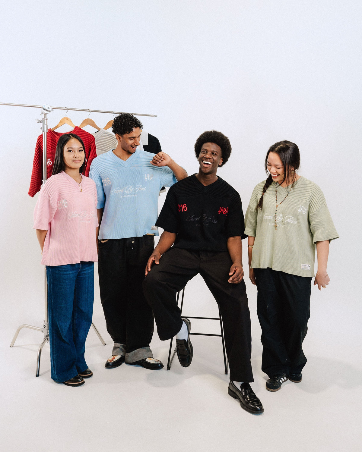 "SAVED BY JESUS" - SKY KNIT JERSEY